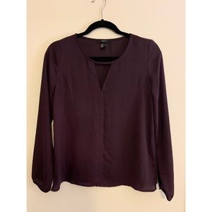 Forever 21 Long Sleeve Blouse - Purple Small
